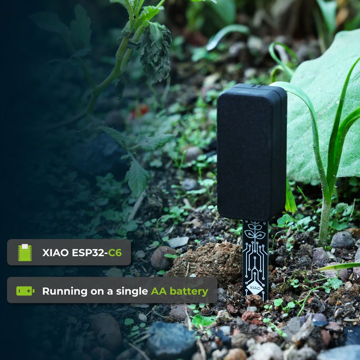 Plant Sensor - Czujnik wilgotności gleby XIAO: zasilany ESP32-C6,